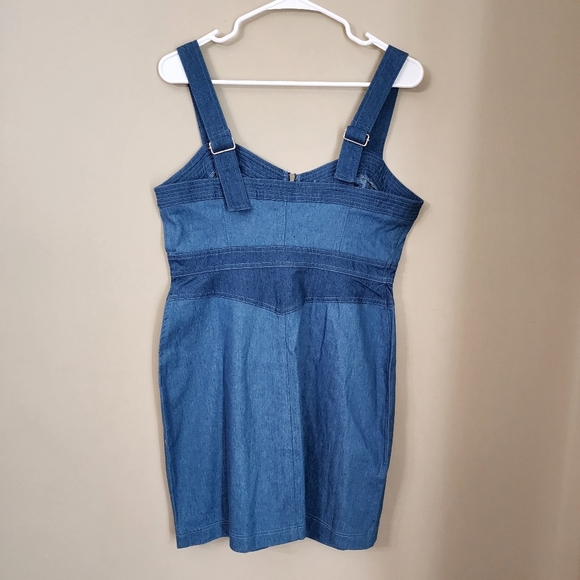 Betsey Johnson Blue Denim Zip-Front Dress Size 10 - Picture 5 of 7